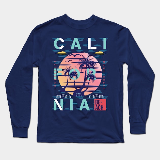 California beach Long Sleeve T-Shirt by Teefold